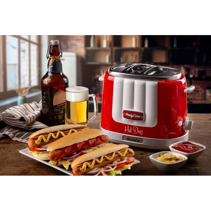 Ariete 206 Hot Dog Maker Party Time, 650W, Sviestmaizes un Hot Dog, Sarkana