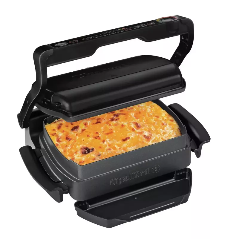 Kontakta grils Tefal GC7148 — 2000 W, nerūsējošā tērauda korpuss, regulējams termostats, režģa virsma