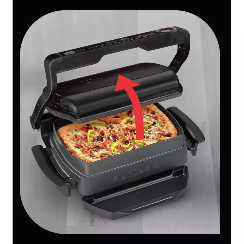 Kontakta grils Tefal GC7148 — 2000 W, nerūsējošā tērauda korpuss, regulējams termostats, režģa virsma