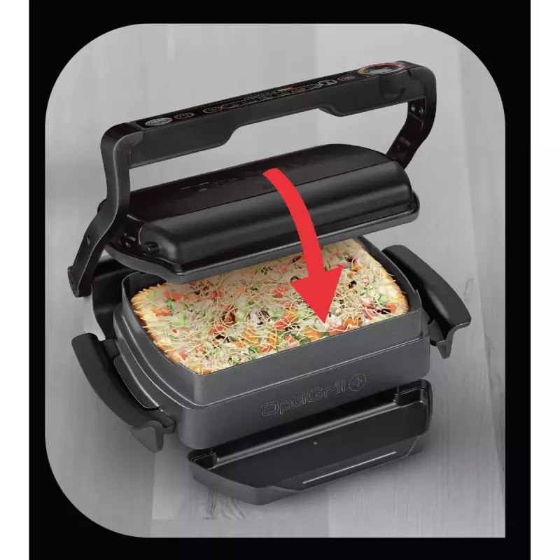 Kontakta grils Tefal GC7148 — 2000 W, nerūsējošā tērauda korpuss, regulējams termostats, režģa virsma