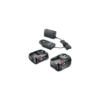 Bosch Starter-Set 18V - 2 x Akumulators (2,0 Ah + 4,0 Ah) & lādētājs
