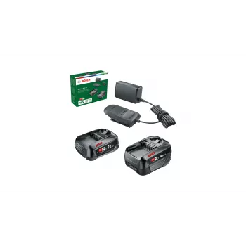 Bosch Starter-Set 18V - 2 x Akumulators (2,0 Ah + 4,0 Ah) & lādētājs