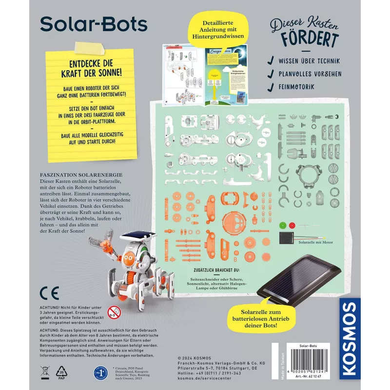 Kosmos Solar Bots eksperimentu komplekts, atjaunojamā enerģija, 8 gadi