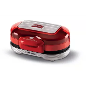Ariete 205 Hamburger Maker Party Time, Hamburgeru gatavošanas iekārta, 1200 W, Dubultās nepiedegošās plāksnes, 2 nodalījumi, Viegli tīrāma, Sarkana
