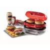 Ariete 205 Hamburger Maker Party Time, Hamburgeru gatavošanas iekārta, 1200 W, Dubultās nepiedegošās plāksnes, 2 nodalījumi, Viegli tīrāma, Sarkana