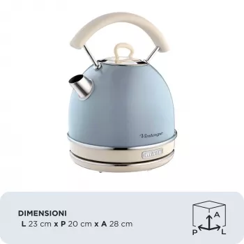 Ariete 2877 Tējkanna Vintage, 1,7L, Bezvadu, Zila