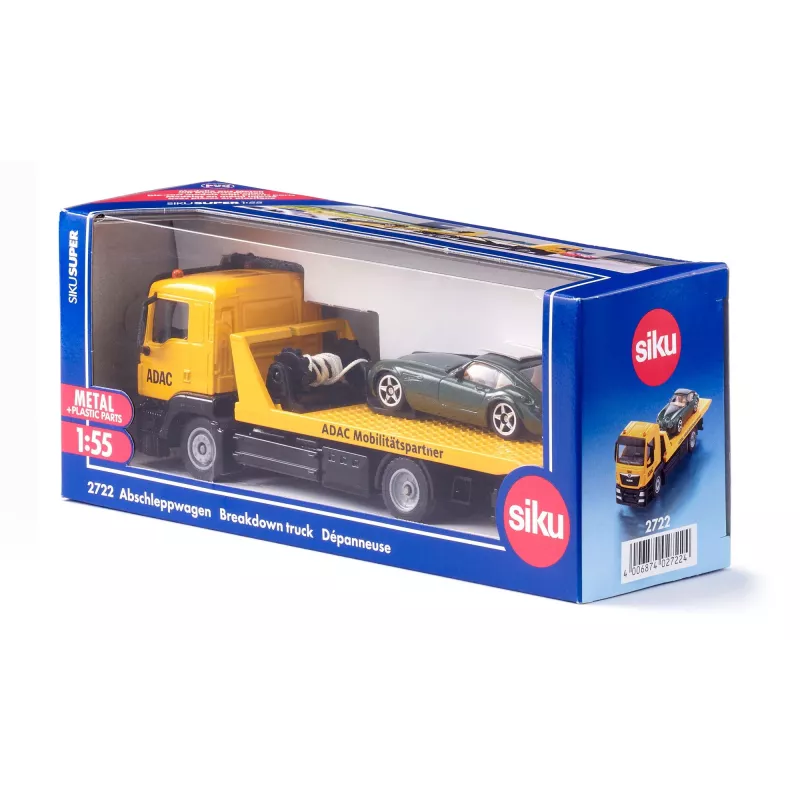 Auto modelis Siku MAN avārijas dienesta auto ADAC, salikts, mērogs 1:55, 58×170×57 mm