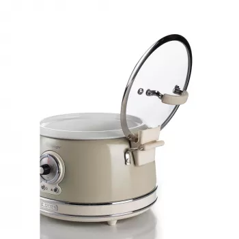 Ariete 2904 Rīsu plīts - Elektriskā rīsu plīts ar keramikas bļodu - Pašdarināts suši - Multivāre - Vintage līnija - 3.5 L - 650 W - Bēša