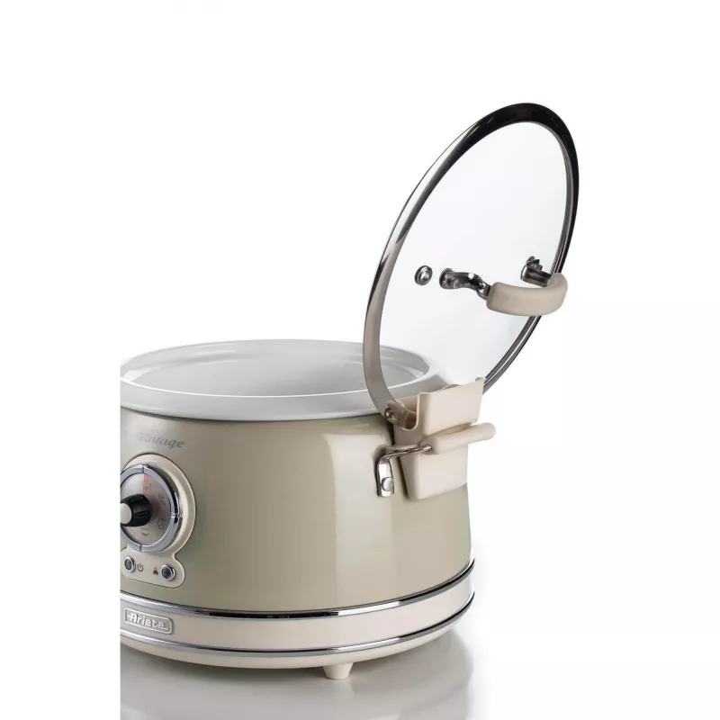 Ariete 2904 Rīsu plīts - Elektriskā rīsu plīts ar keramikas bļodu - Pašdarināts suši - Multivāre - Vintage līnija - 3.5 L - 650 W - Bēša