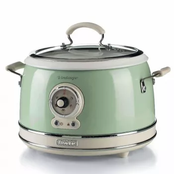Ariete 2904 Rīsu plīts - Elektriskā rīsu plīts ar keramikas bļodu - Pašdarināts suši - Multivārāmā ierīce - Vintage līnija - 3.5 L - 650 W - Zaļa