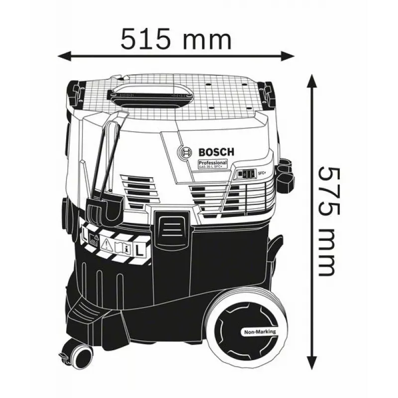 Bosch GAS 35 L SFC+ Professional putekļsūcējs slapjai un sausai tīrīšanai, melns/zils, 1200 W