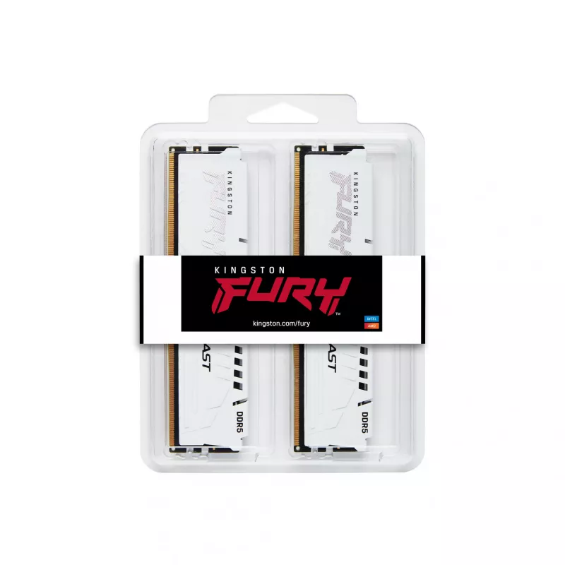 Kingston FURY Beast 64GB (2x32GB) DDR5 6000MHz CL30 EXPO atmiņas komplekts balts