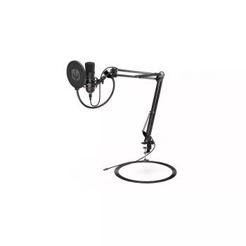 PC mikrofons ENDORFY Solum — USB-C vadu kardiīds mikrofons, 16-bit/48 kHz, 18–21000 Hz, galda stiprinājums, 2,9 m kabelis, austiņu izeja, pop-filtrs