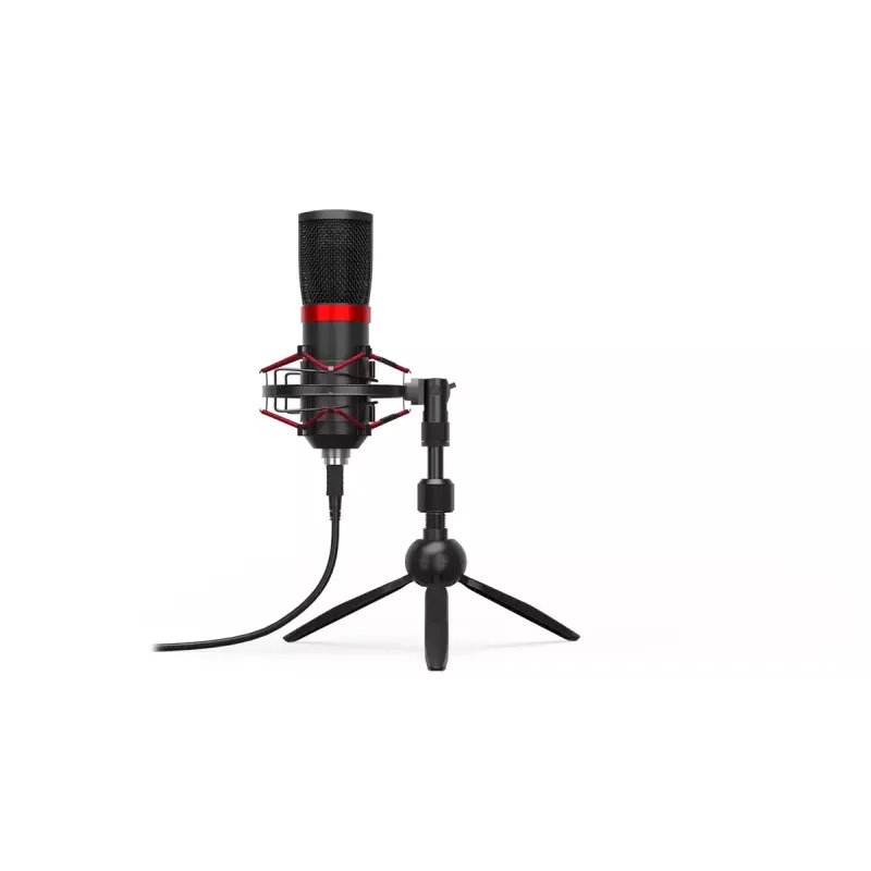 ENDORFY Solum Streaming T — USB vadu mikrofons, 24-bit/48 kHz, 18–21000 Hz, galda stiprinājums, austiņu izeja, melns