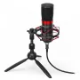ENDORFY Solum Streaming T — USB vadu mikrofons, 24-bit/48 kHz, 18–21000 Hz, galda stiprinājums, austiņu izeja, melns