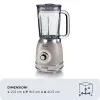 Ariete 583, Vintage Blender ar 1.5 litru stikla trauku, 4 nerūsējošā tērauda asmeņiem, 4 ātrumiem + Pulse, 1000 W, bēšs