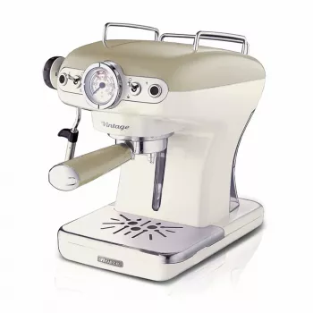 Kafijas automāts Ariete 1389 Vintage Espresso - manuālā espresso kafijas automāta maltai kafijai un ESE paciņām, pasteļbēšā krāsā