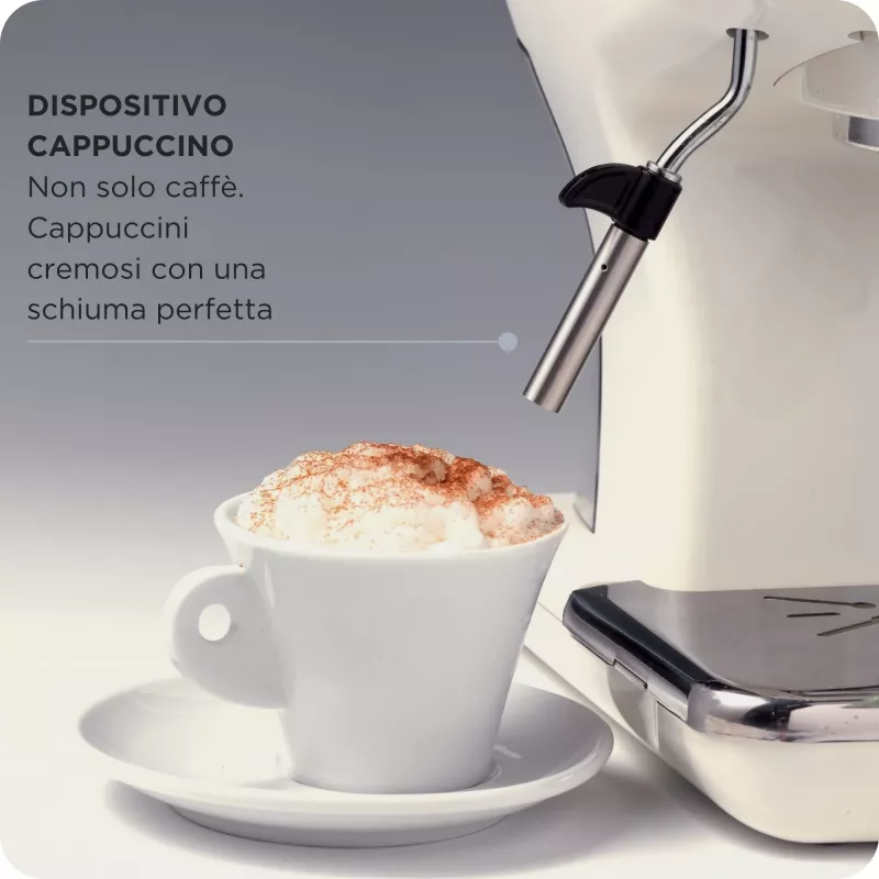 Kafijas automāts Ariete 1389 Vintage Espresso - manuālā espresso kafijas automāta maltai kafijai un ESE paciņām, pasteļbēšā krāsā