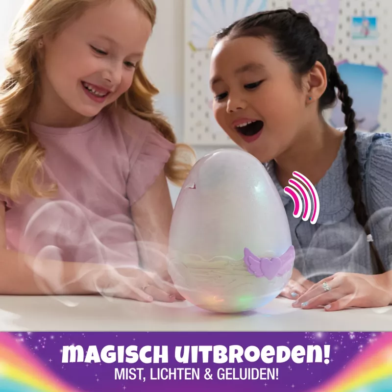 Hatchimals Alive Mystery Hatch Pufficorn Spinmaster AA baterijas Rozā Balta