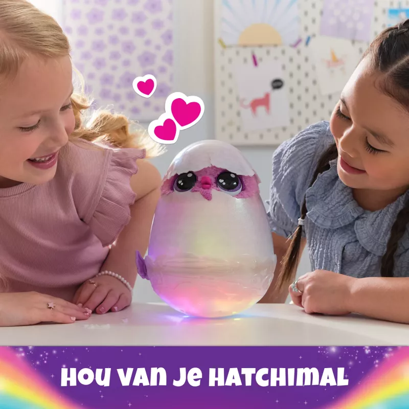 Hatchimals Alive Mystery Hatch Pufficorn Spinmaster AA baterijas Rozā Balta