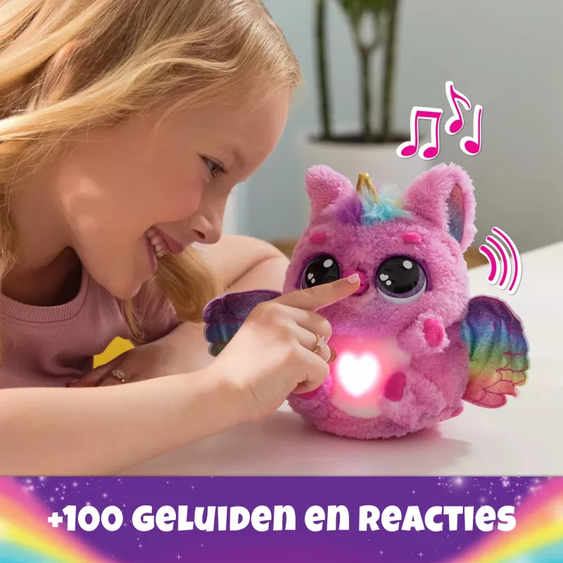 Hatchimals Alive Mystery Hatch Pufficorn Spinmaster AA baterijas Rozā Balta