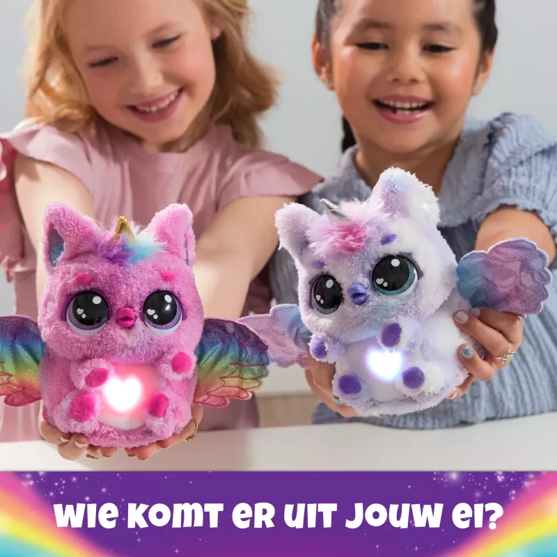 Hatchimals Alive Mystery Hatch Pufficorn Spinmaster AA baterijas Rozā Balta