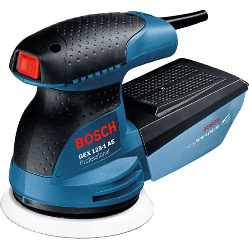 Bosch GEX 125-1 AE Professional Orbitālā slīpmašīna 12000 RPM 24000 OPM Melna, Zila, Sarkana
