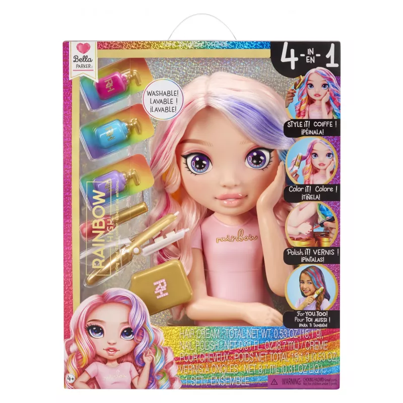 Rainbow High Styling Head Playset, Galvas veidošanas komplekts, Sieviete, 4 gadi, Zēns/Meitene, Daudzkrāsains