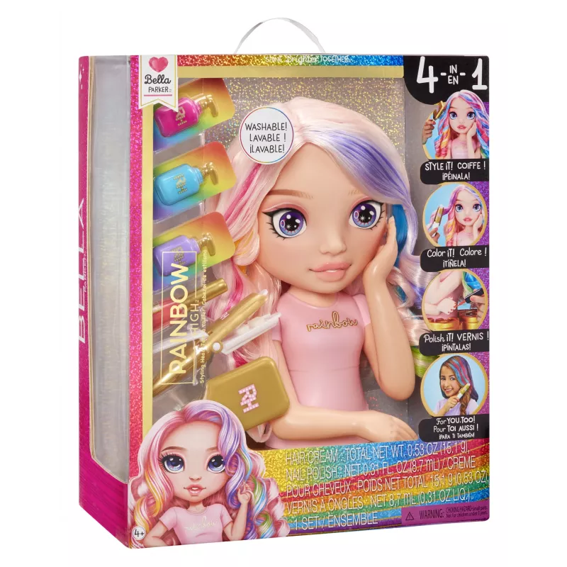 Rainbow High Styling Head Playset, Galvas veidošanas komplekts, Sieviete, 4 gadi, Zēns/Meitene, Daudzkrāsains
