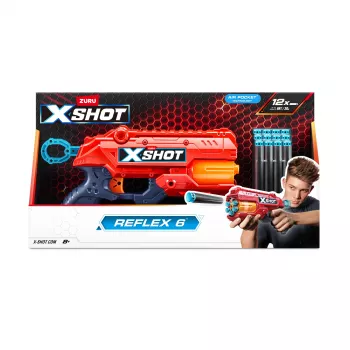 ZURU XSHOT Excel Reflex 6 Blaster ar 12 bultām, daudzkrāsains