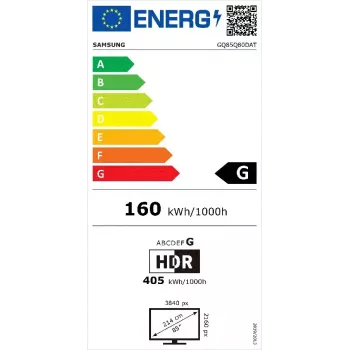 Samsung Q80D GQ85Q80DATXZG televizors 2,16 m (85 colli) 4K Ultra HD Smart TV Wi-Fi Sudrabs