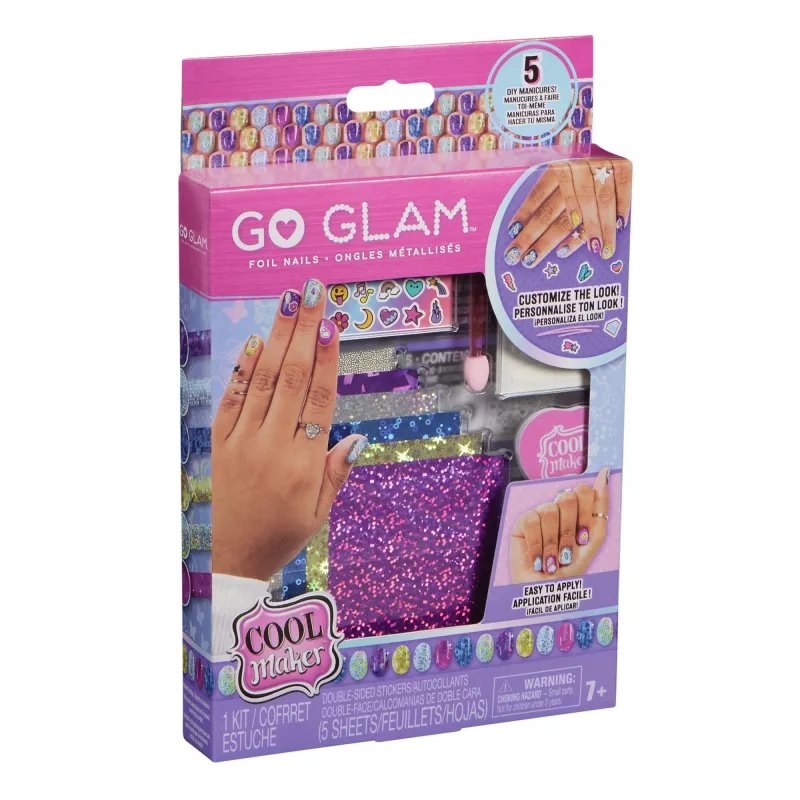 Cool Maker Mix & Mani Foil Nagu Komplekts ar 6 Folijas Loksnēm un Uzlīmēm 5 Pašdarinātām Manikīrām (Iepakojums Var Atšķirties), Radošās Rotaļlietas Bērniem no 7 Gadiem