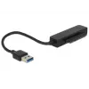 Delock 62742 adapteris no USB 3.0 Type-A uz SATA 22 kontaktu (6 Gb/s) 2,5" diskiem, ar aizsargapvalku, melns/pelēks