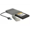 Delock 62742 adapteris no USB 3.0 Type-A uz SATA 22 kontaktu (6 Gb/s) 2,5" diskiem, ar aizsargapvalku, melns/pelēks