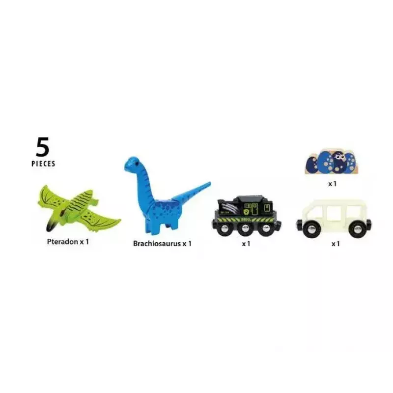 BRIO Dinozauru bateriju vilciens koka daudzkrāsains 3+