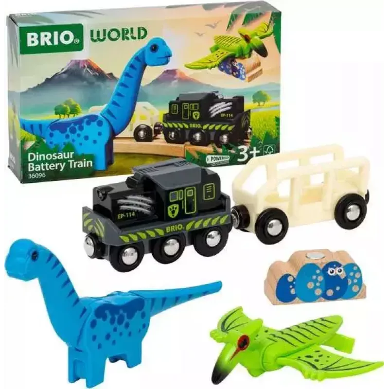 BRIO Dinozauru bateriju vilciens koka daudzkrāsains 3+