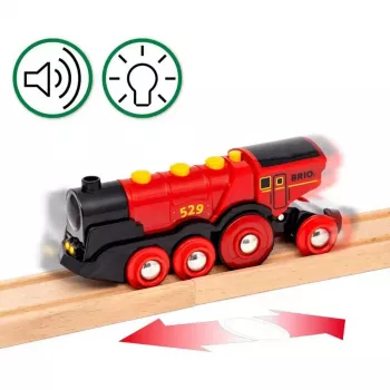 Ravensburger BRIO World Red Lola Farm Train Set – koka vilcieniņu komplekts