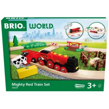 Ravensburger BRIO World Red Lola Farm Train Set – koka vilcieniņu komplekts