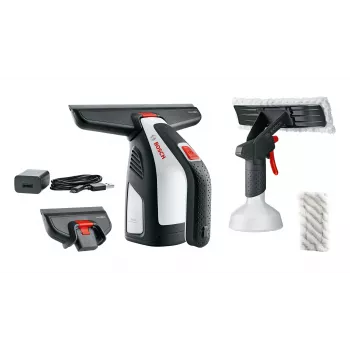 Bosch GlassVAC elektriskais logu tīrītājs 0.1 L Melns, Sarkans, Sudrabs