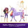Unicorn Academy Sophia un Interaktīvā Varavīksnes Gaismas Wildstar Vienradža Rotaļlieta ar Gaismām, Skaņām un Mūziku, Leļļu un Vienradžu Rotaļlietas Meitenēm no 4 gadu vecuma