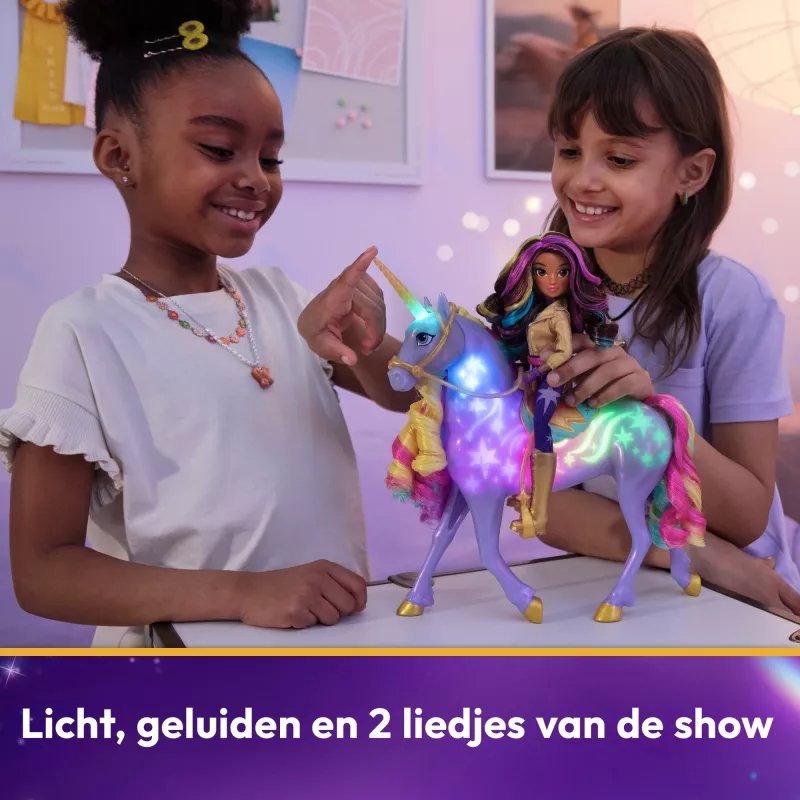 Unicorn Academy Sophia un Interaktīvā Varavīksnes Gaismas Wildstar Vienradža Rotaļlieta ar Gaismām, Skaņām un Mūziku, Leļļu un Vienradžu Rotaļlietas Meitenēm no 4 gadu vecuma