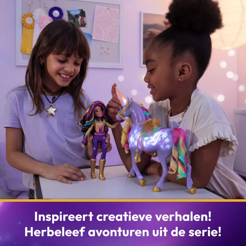 Unicorn Academy Sophia un Interaktīvā Varavīksnes Gaismas Wildstar Vienradža Rotaļlieta ar Gaismām, Skaņām un Mūziku, Leļļu un Vienradžu Rotaļlietas Meitenēm no 4 gadu vecuma