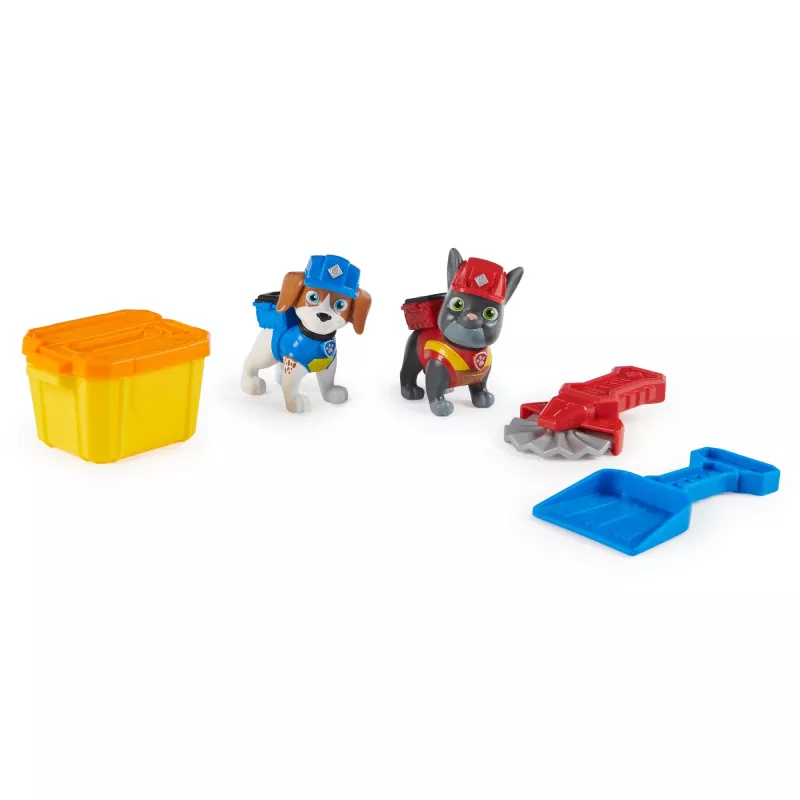 Rubble & Crew Charger & Wheeler figūras ar Kinetic Build-It smiltīm un 2 būvniecības rīkiem, PAW Patrol rotaļlietas bērniem no 3 gadu vecuma