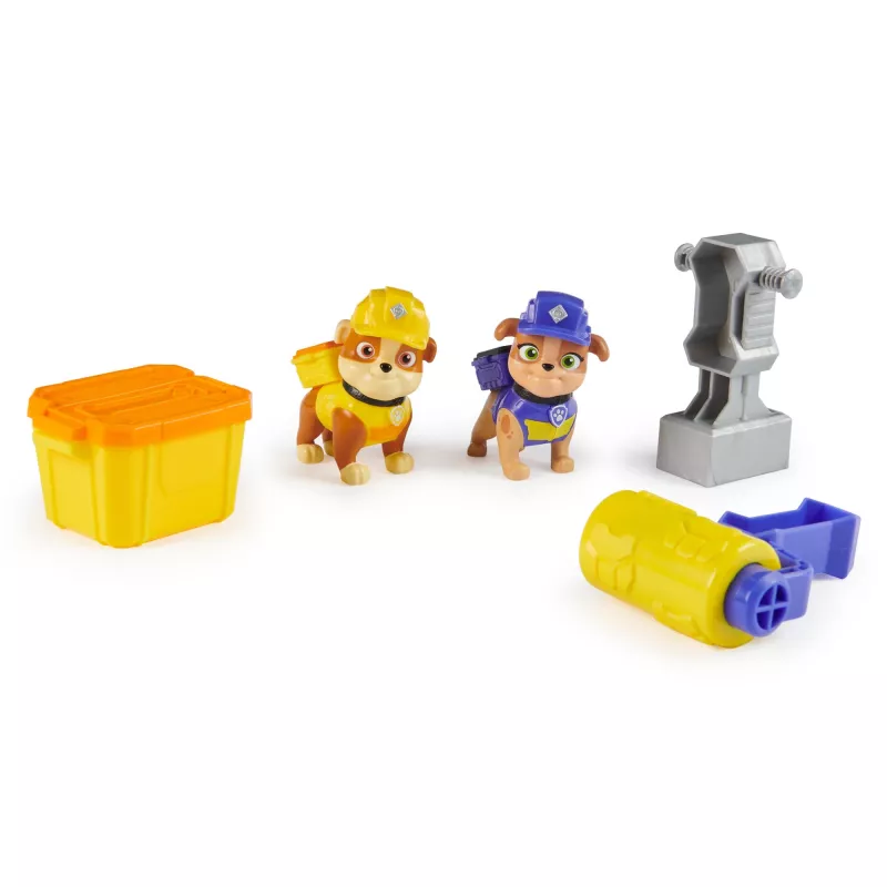 Rotaļu figūru komplekts Usorteret Rubble un Mix ar 85 g Kinetic Build‑It smiltīm un 2 rokas būvēšanas rīkiem — 3+ gadiem