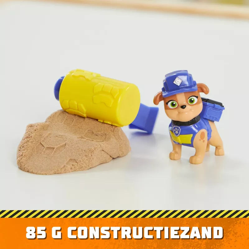 Rotaļu figūru komplekts Usorteret Rubble un Mix ar 85 g Kinetic Build‑It smiltīm un 2 rokas būvēšanas rīkiem — 3+ gadiem