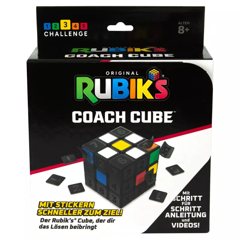 Rubik’s Coach Cube — Mācies atrisināt 3x3 kubu ar uzlīmēm, ceļvedi un video | Stresa mazināšanas rotaļlieta | Piemērots no 8 gadu vecuma