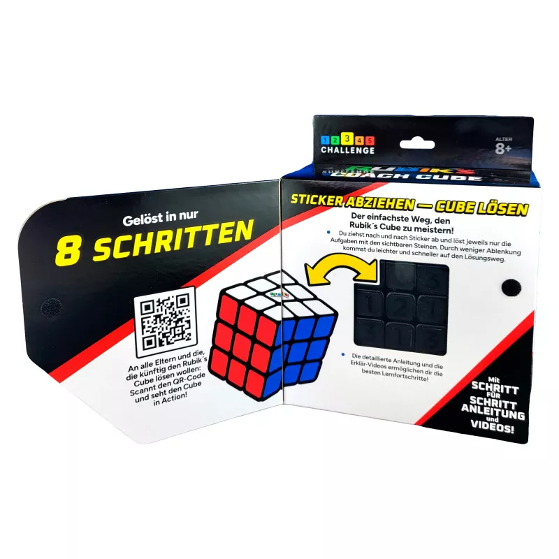 Rubik’s Coach Cube — Mācies atrisināt 3x3 kubu ar uzlīmēm, ceļvedi un video | Stresa mazināšanas rotaļlieta | Piemērots no 8 gadu vecuma