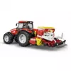 Bruder Pöttinger Vitasem 302ADD sējmašīna ar rotācijas ecēšām, 1:16 modelis, sarkana/balta/dzeltena