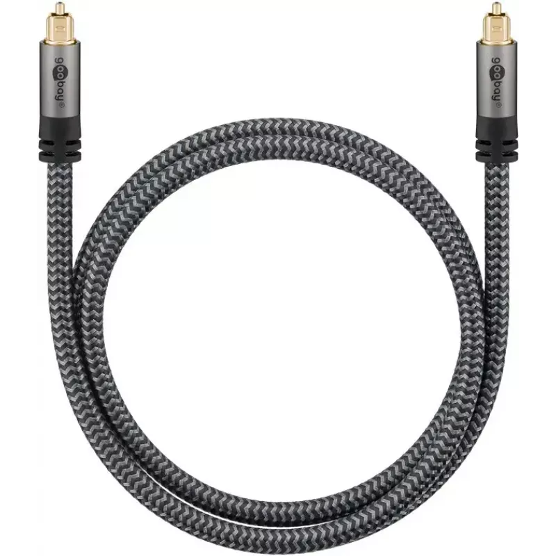Digitālais optiskais audio kabelis WENTRONIC Goobay 65305 TOSLINK–TOSLINK 2 m, varš, apzeltīti kontakti, melns/sudrabs