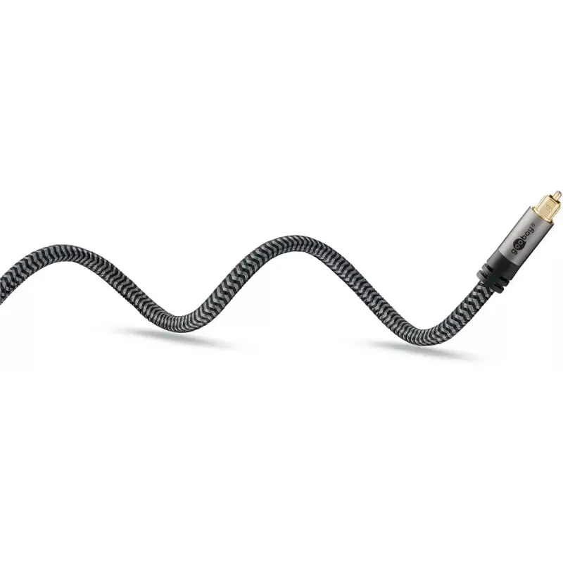 Digitālais optiskais audio kabelis WENTRONIC Goobay 65305 TOSLINK–TOSLINK 2 m, varš, apzeltīti kontakti, melns/sudrabs